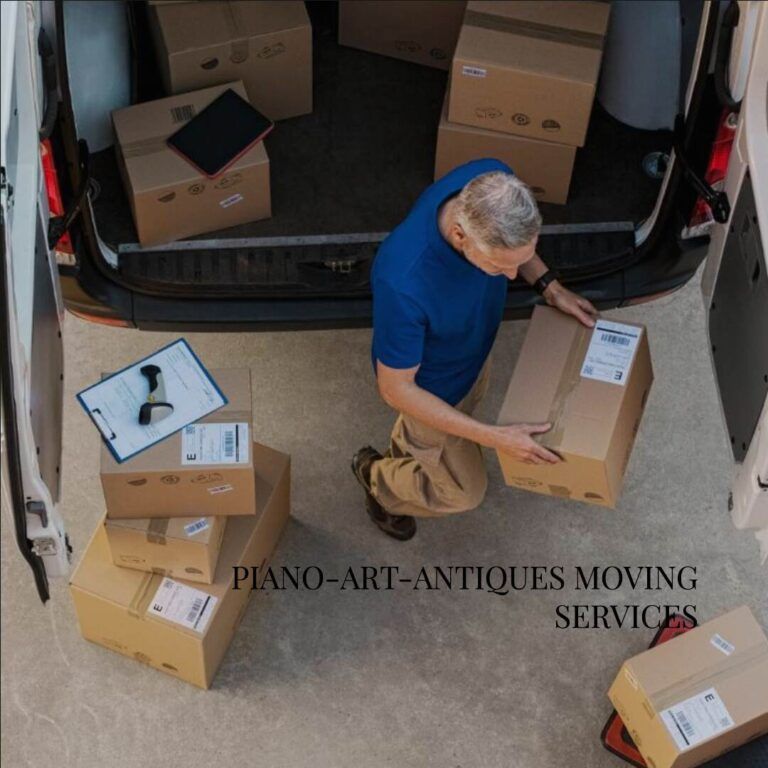 Create a professional image for Piano Art Antiques Moving truck servicesNY